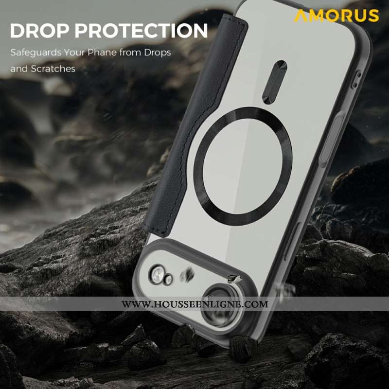 Flip Cover iPhone Air compatible MagSafe avec Porte-Cartes RFID