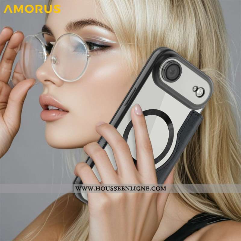 Flip Cover iPhone Air compatible MagSafe avec Porte-Cartes RFID