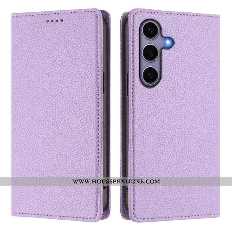 Flip Samsung Galaxy S25 5G Texture Litchi Blocage RFID