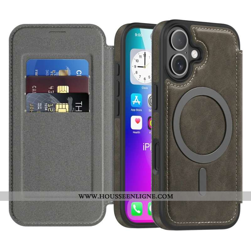 Fllip Cover iPhone 17 Compatible MagSafe Porte-Cartes RFID