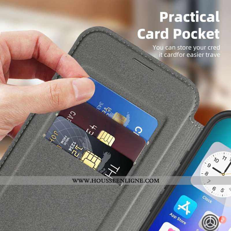 Fllip Cover iPhone 17 Compatible MagSafe Porte-Cartes RFID