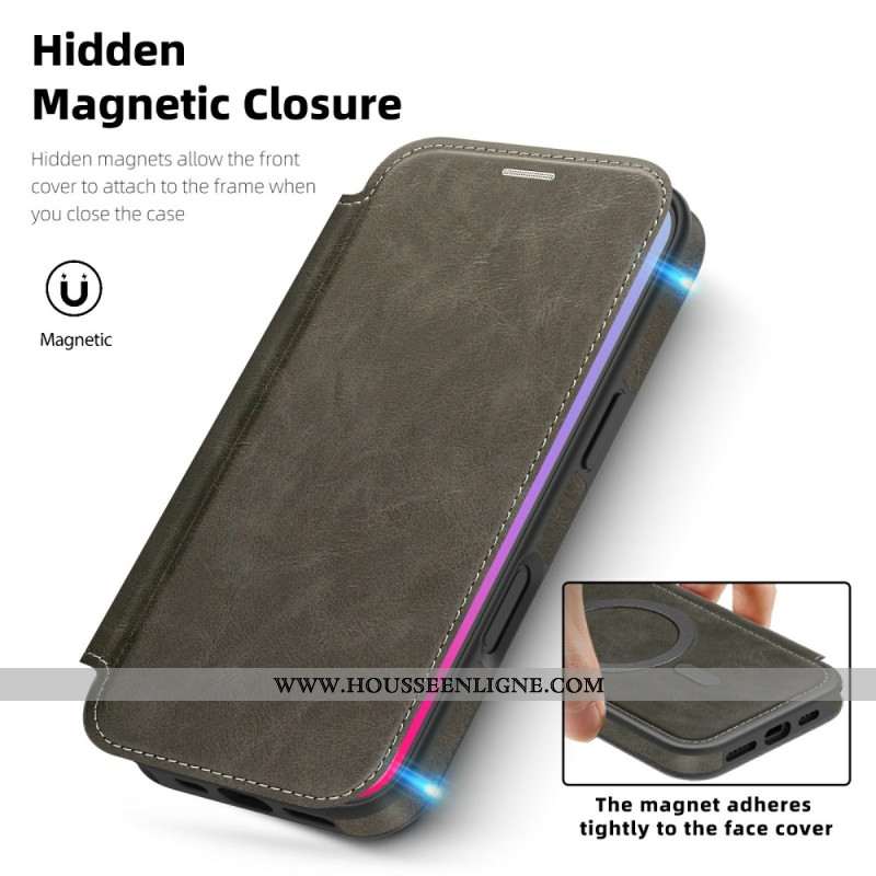 Fllip Cover iPhone 17 Compatible MagSafe Porte-Cartes RFID