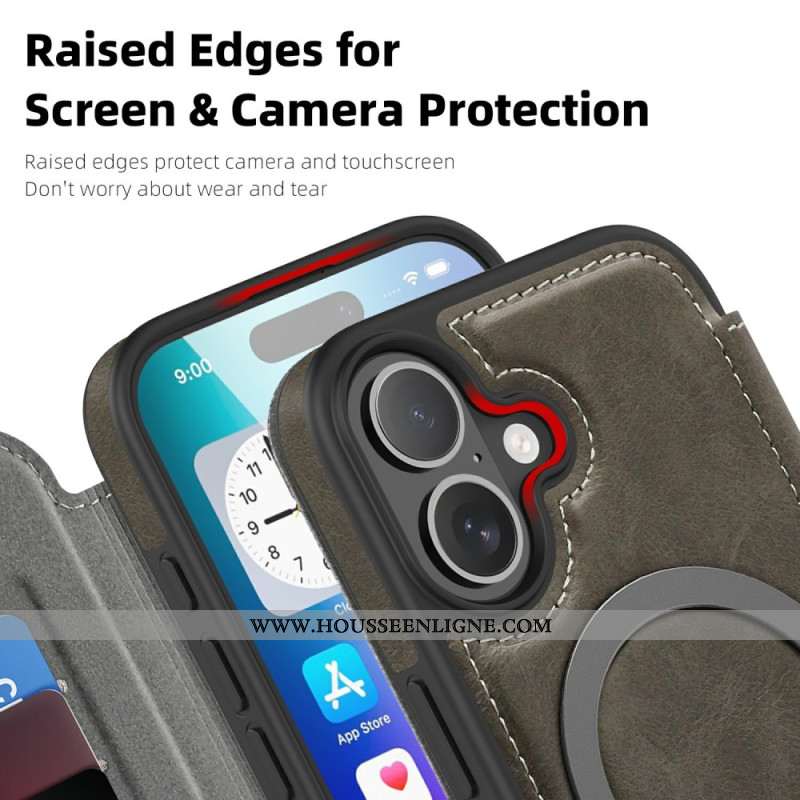 Fllip Cover iPhone 17 Compatible MagSafe Porte-Cartes RFID