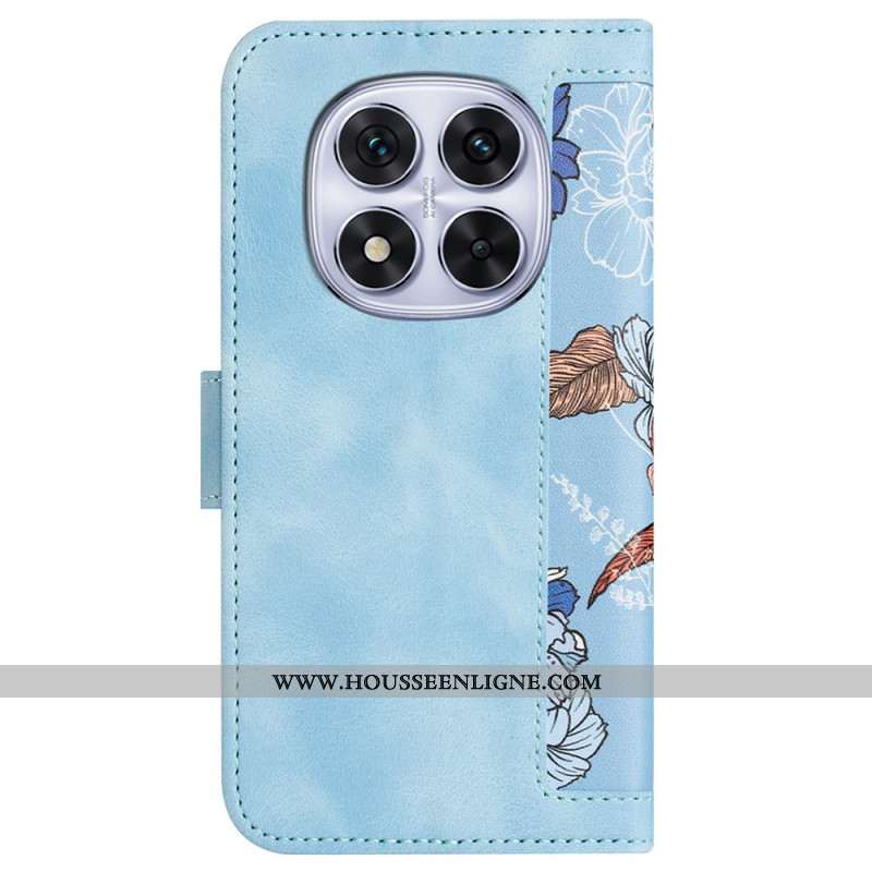 HOusse Xiaomi Redmi Note 14 Pro 4G Fleurs Graphiques à Lanière