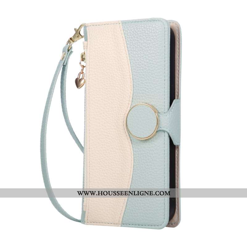 Housse 17 Pro Max Portefeuille à Rabat avec Fermeture Éclair