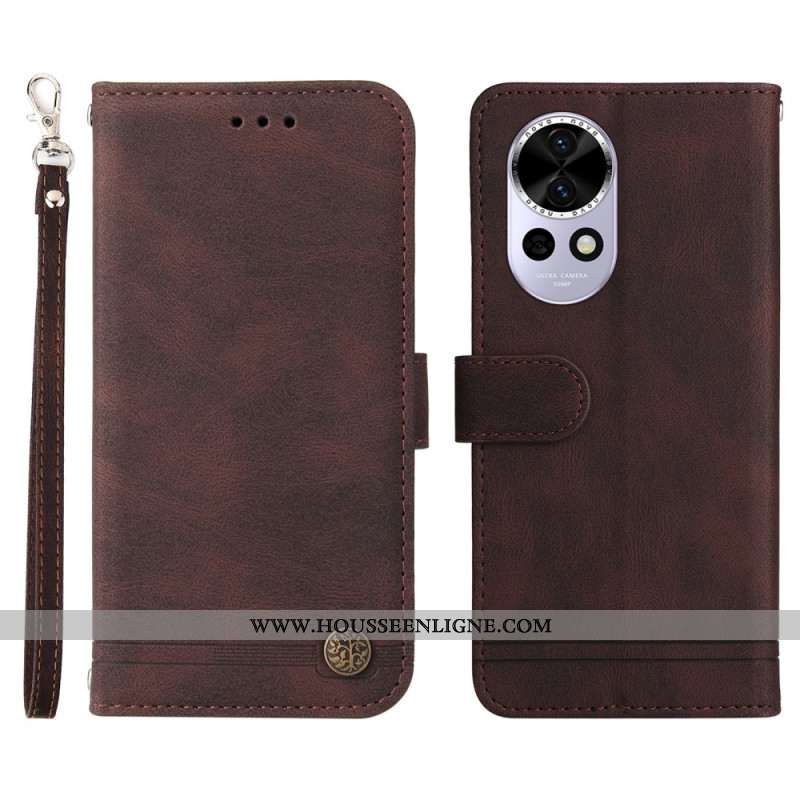 Housse Huawei Nova 13 Vintage Rivet et Lanière