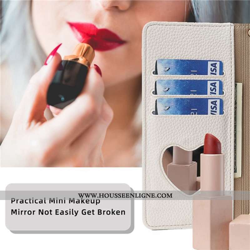 Housse Huawei Pura 80 Bicolore avec Miroir et Chaîne