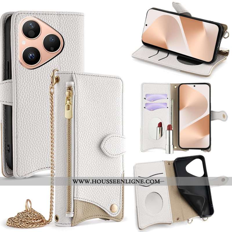 Housse Huawei Pura 80 Portefeuille avec Chaîne