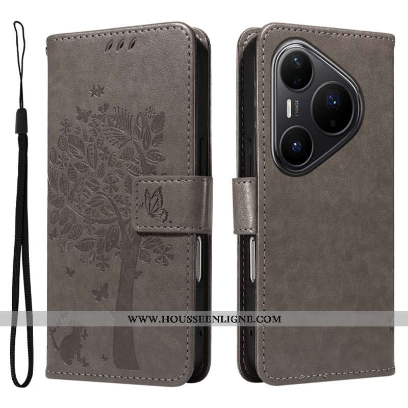 Housse Huawei Pura 80 Pro Motif Chat et Arbre