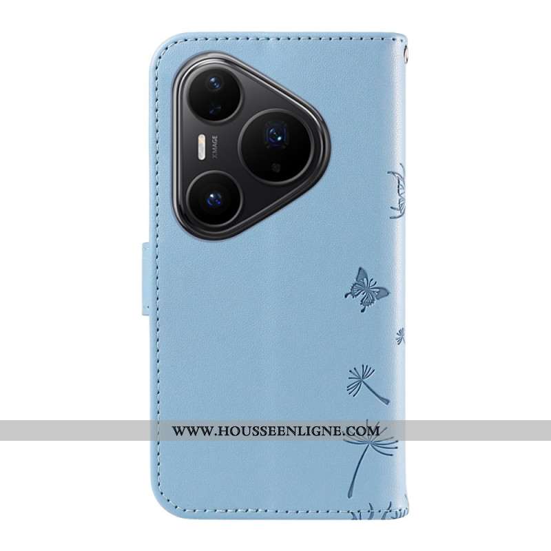 Housse Huawei Pura 80 Pro Motif Pissenlit et Lanière