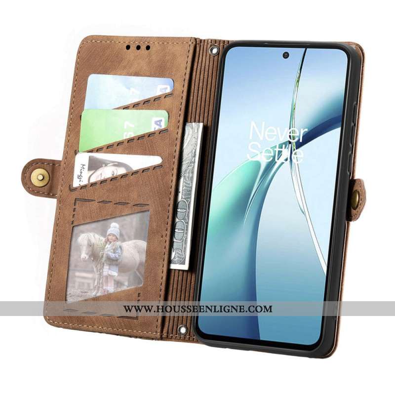 Housse Huawei nova 13 Portefeuille Zippé Motif Géométrique