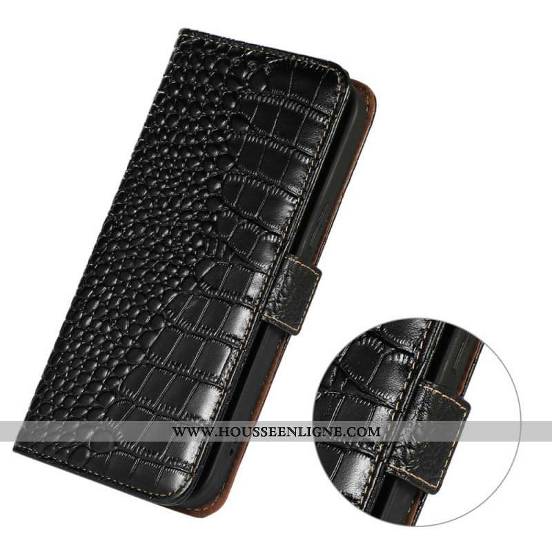 Housse OnePlus 13 Cuir Texture Crocodile