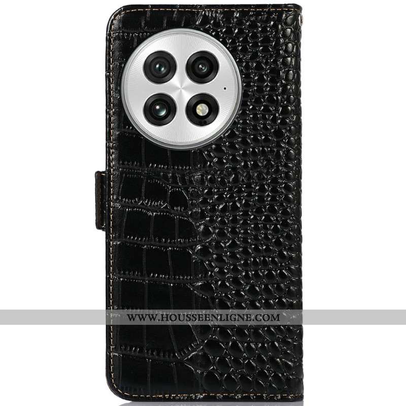 Housse OnePlus 13 Cuir Texture Crocodile