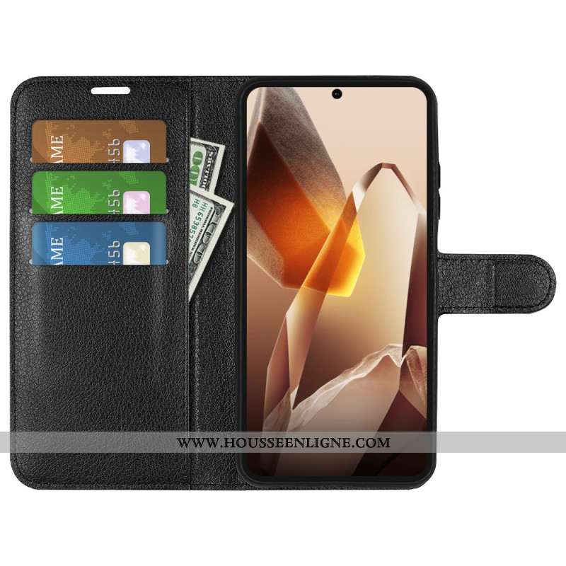 Housse OnePlus 13 Simili Cuir Litchi Classique