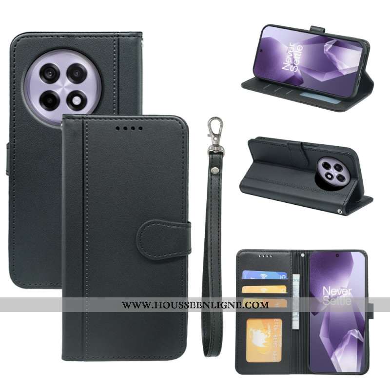 Housse OnePlus 13R 5G Double Porte-Cartes à Lanière