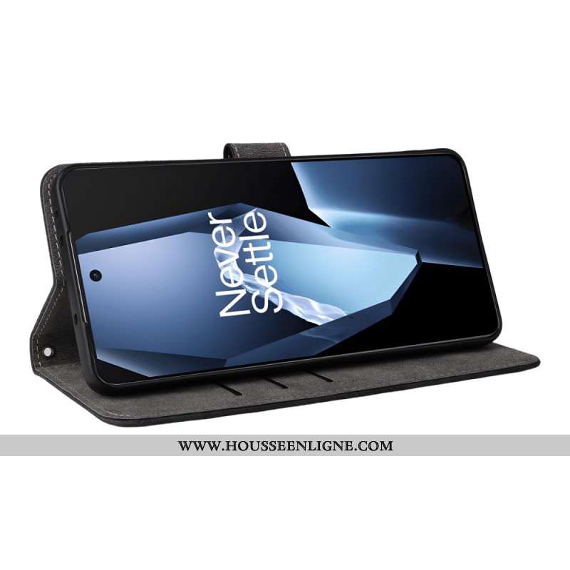 Housse OnePlus 13R Blocage RFID Effet Cuir à Lanière