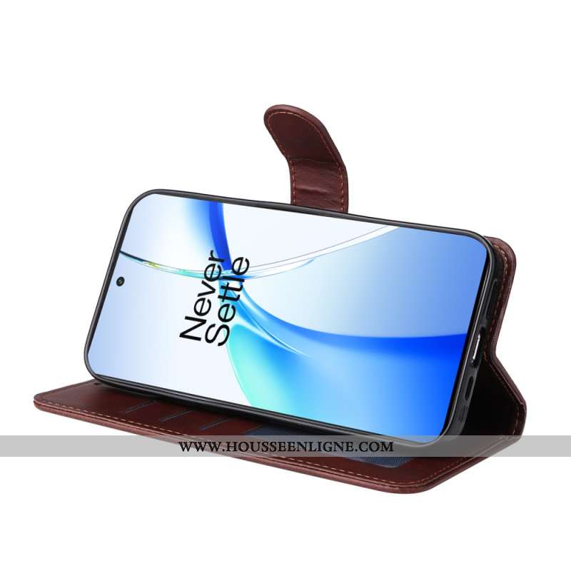Housse OnePlus 13R Effet Cuir Uni à Lanière