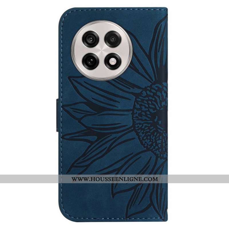 Housse OnePlus 13R Empreinte Tournesol à Bandoulière