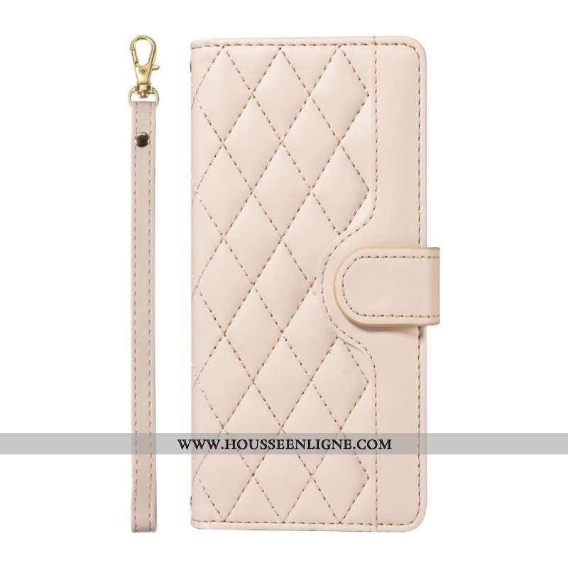 Housse OnePlus 13R Matelassée avec Lanière et Bandoulière