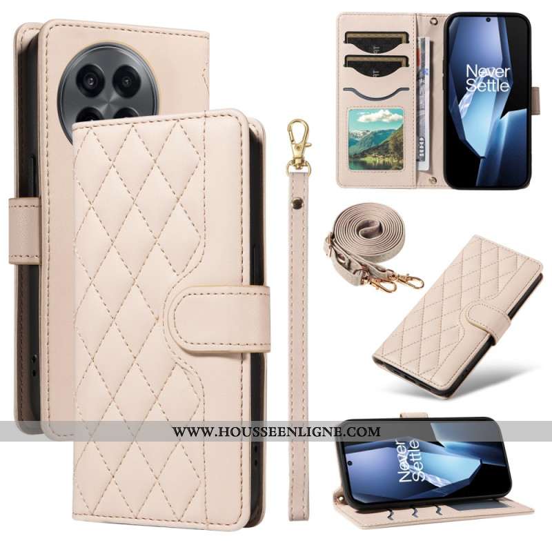 Housse OnePlus 13R Matelassée avec Lanière et Bandoulière