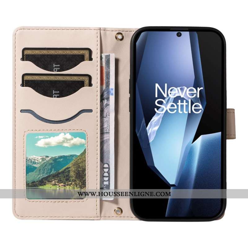 Housse OnePlus 13R Matelassée avec Lanière et Bandoulière