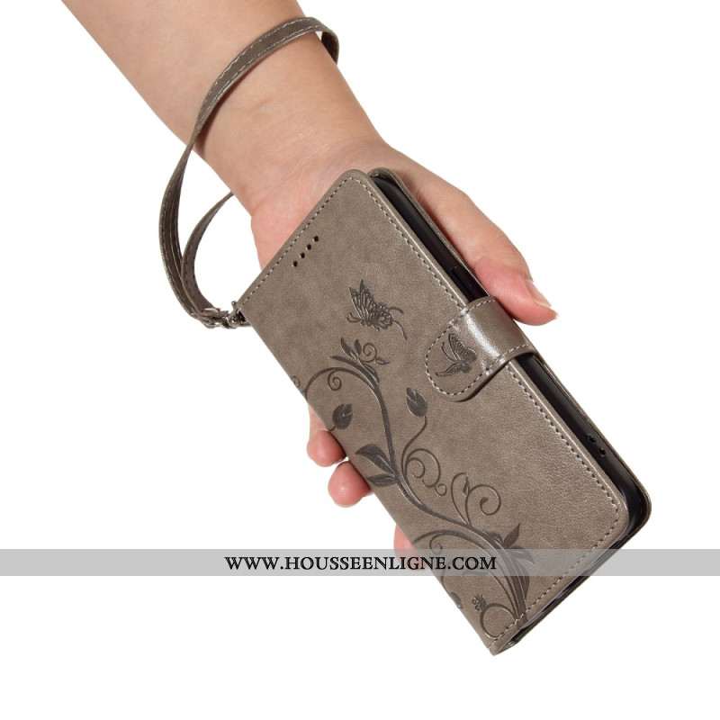 Housse OnePlus 13R Motif Floral à Lanière