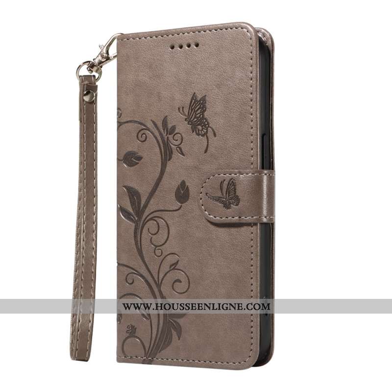 Housse OnePlus 13R Motif Floral à Lanière