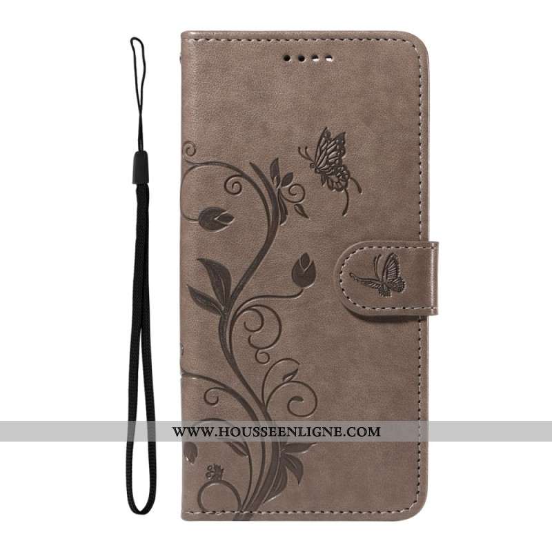 Housse OnePlus 13R Motif Floral à Lanière
