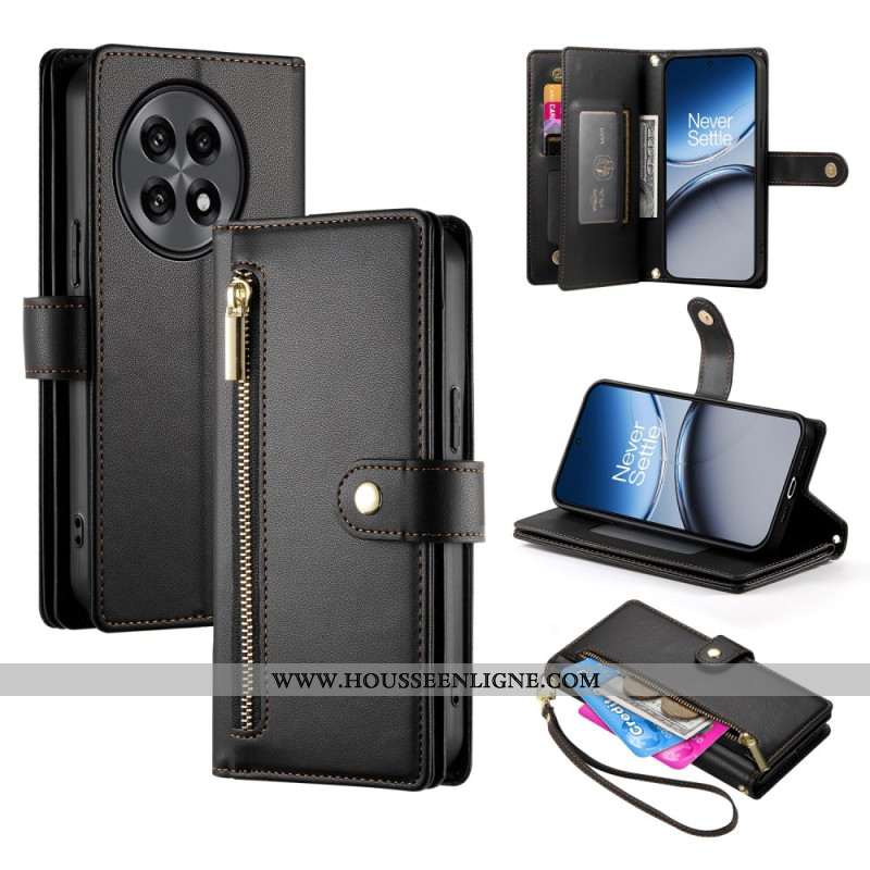 Housse OnePlus 13R Portefeuille à Lanière et Bandoulière