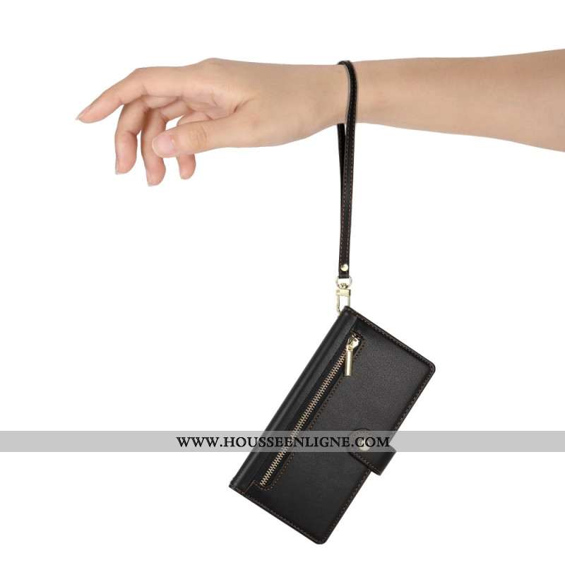 Housse OnePlus 13R Portefeuille à Lanière et Bandoulière