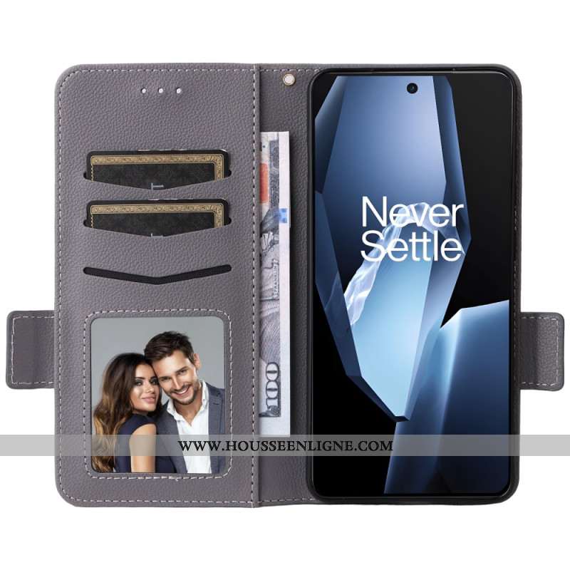 Housse OnePlus 13R Texture Litchi à Lanière