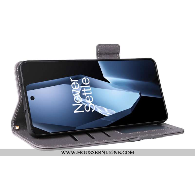 Housse OnePlus 13R Texture Litchi à Lanière