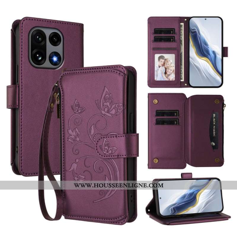 Housse OnePlus 15 Portefeuille Floral avec Lanière