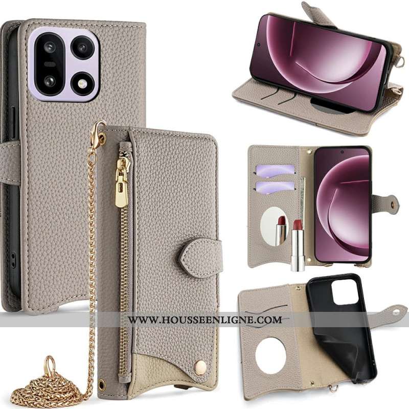 Housse OnePlus 15 Portefeuille avec Bandoulière Chaîne