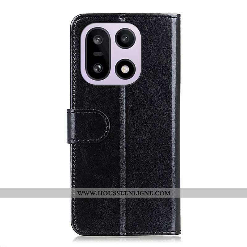 Housse OnePlus 15 Simili Cuir Verni