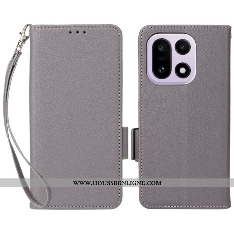 Housse OnePlus 15 Simili Cuir à Lanière