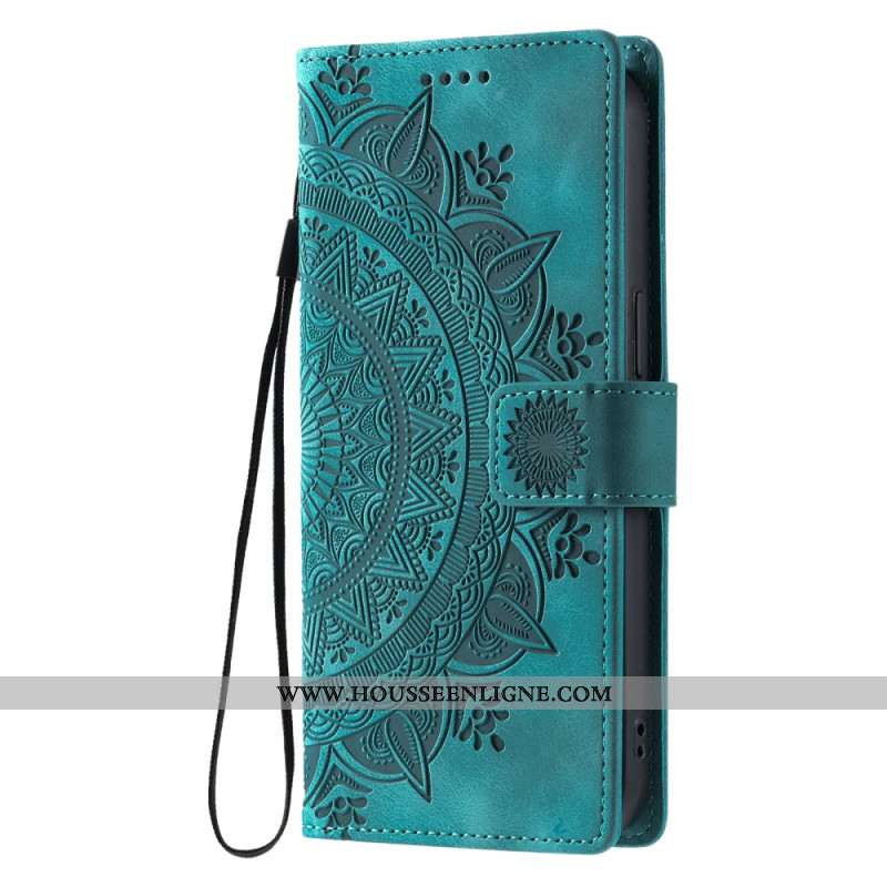 Housse OnePlus 15R Portefeuille Effet Daim Mandala