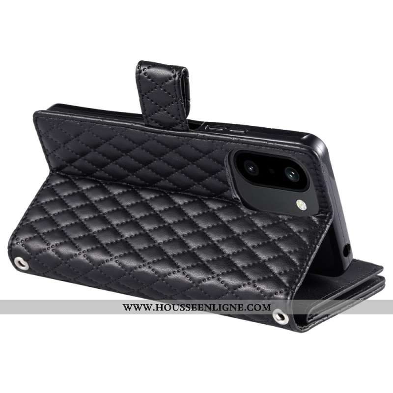 Housse OnePlus 15R Portefeuille Matelassée à Paillettes