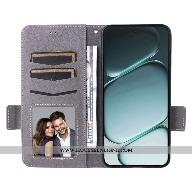 Housse OnePlus 15R Texture Litchi à Lanière