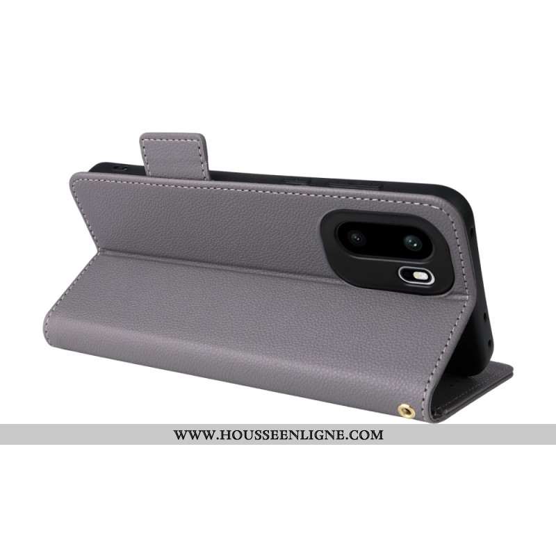 Housse OnePlus 15R Texture Litchi à Lanière