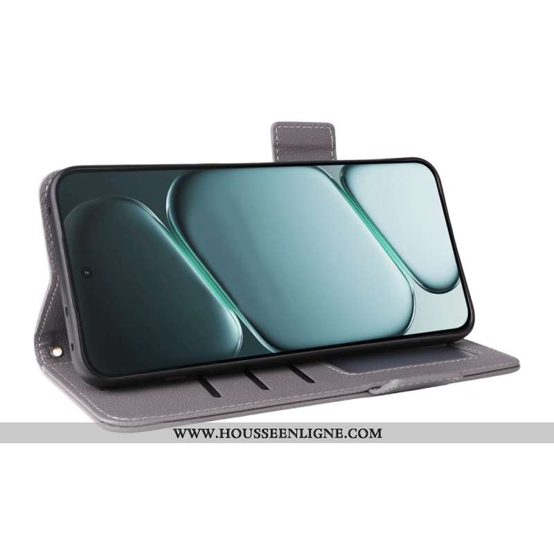 Housse OnePlus 15R Texture Litchi à Lanière