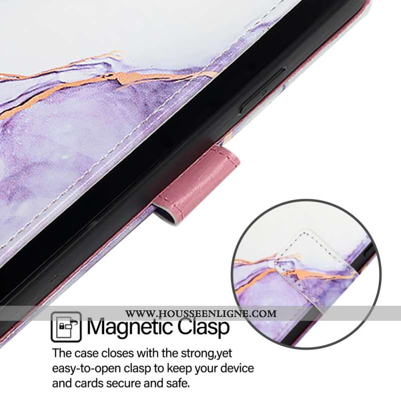 Housse OnePlus Nord 4 Effet Marbre à Lanière