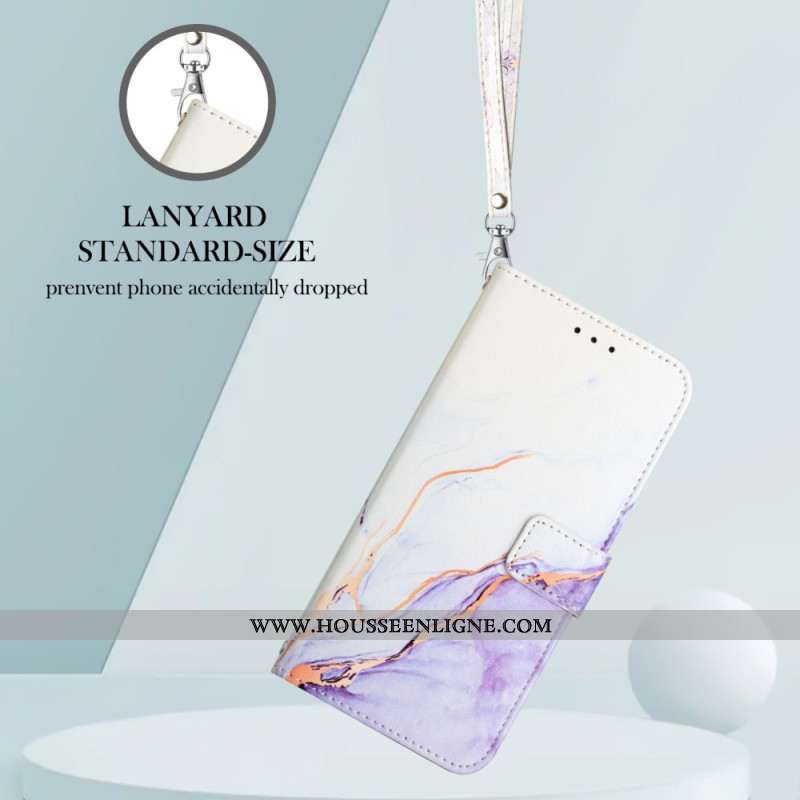 Housse OnePlus Nord 4 Effet Marbre à Lanière