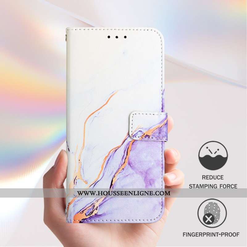 Housse OnePlus Nord 4 Effet Marbre à Lanière