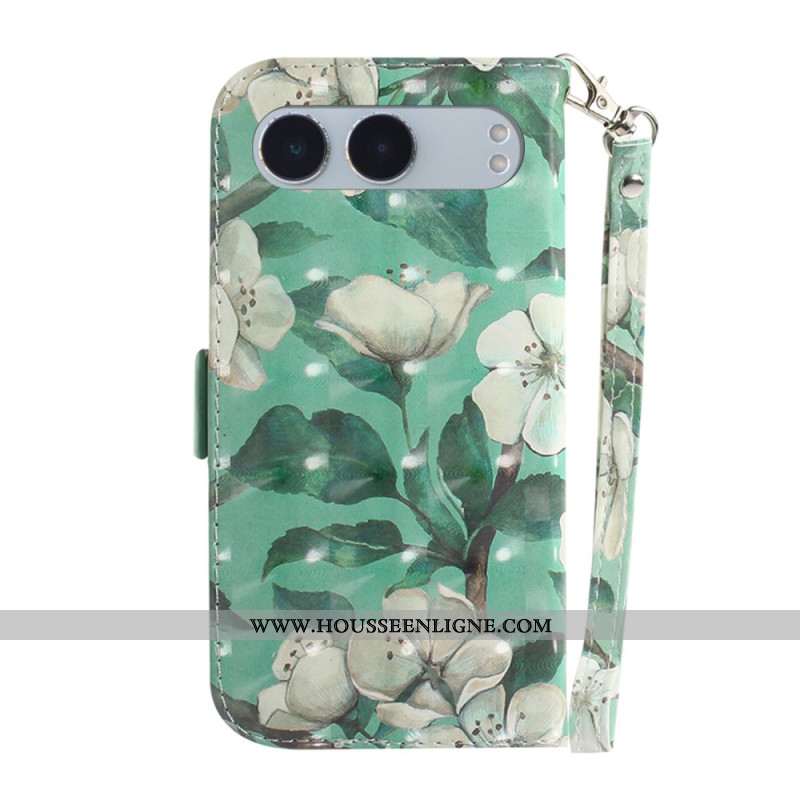 Housse OnePlus Nord 4 Fleurs Aquarelles à Lanière