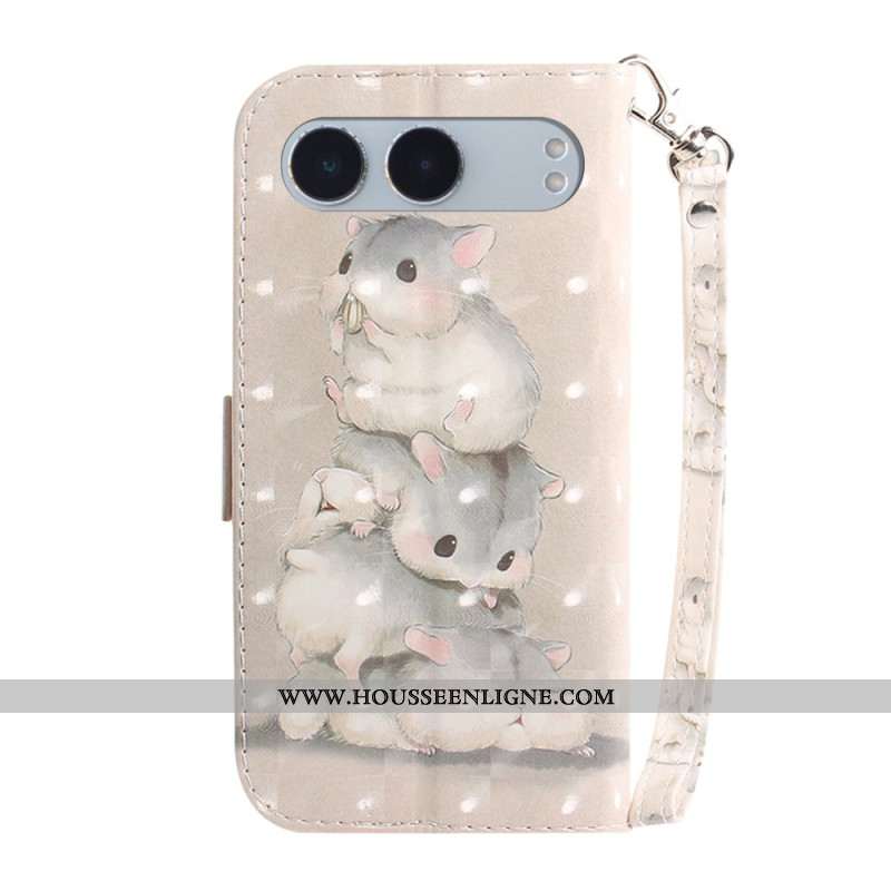 Housse OnePlus Nord 4 Hamsters Empilés à Lanière