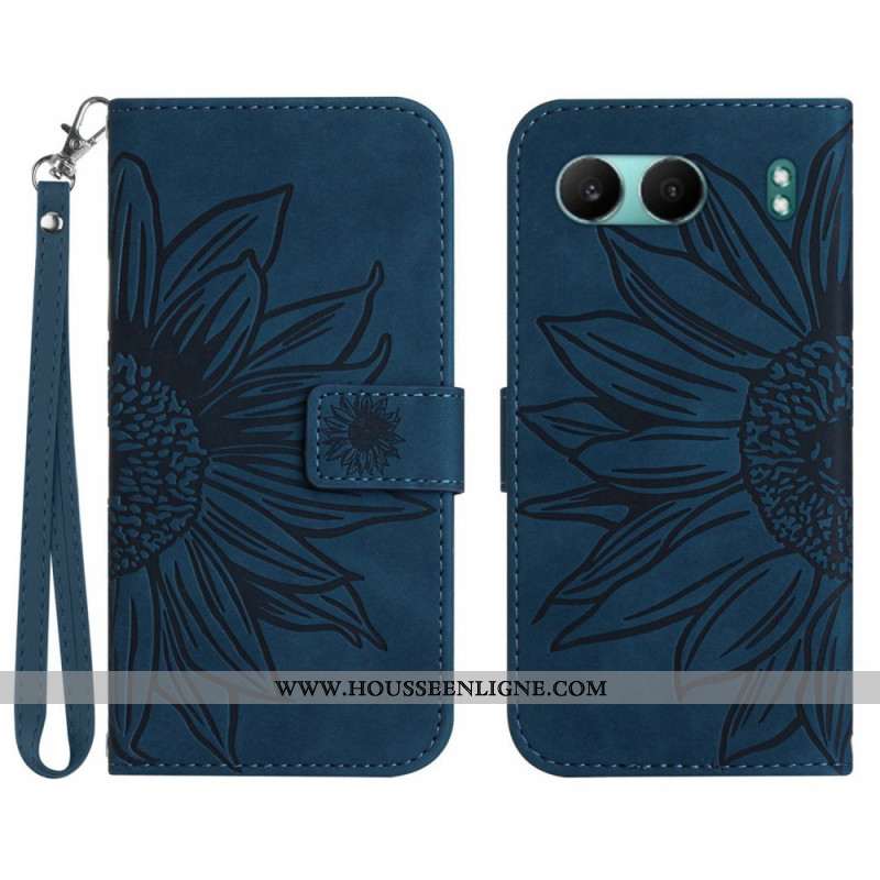 Housse OnePlus Nord 4 Impression Tournesol et Lanière