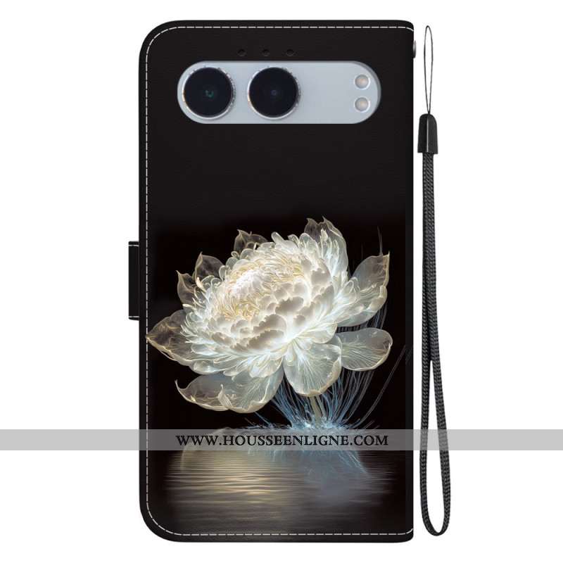 Housse OnePlus Nord 4 Pivoine Cristal à Lanière