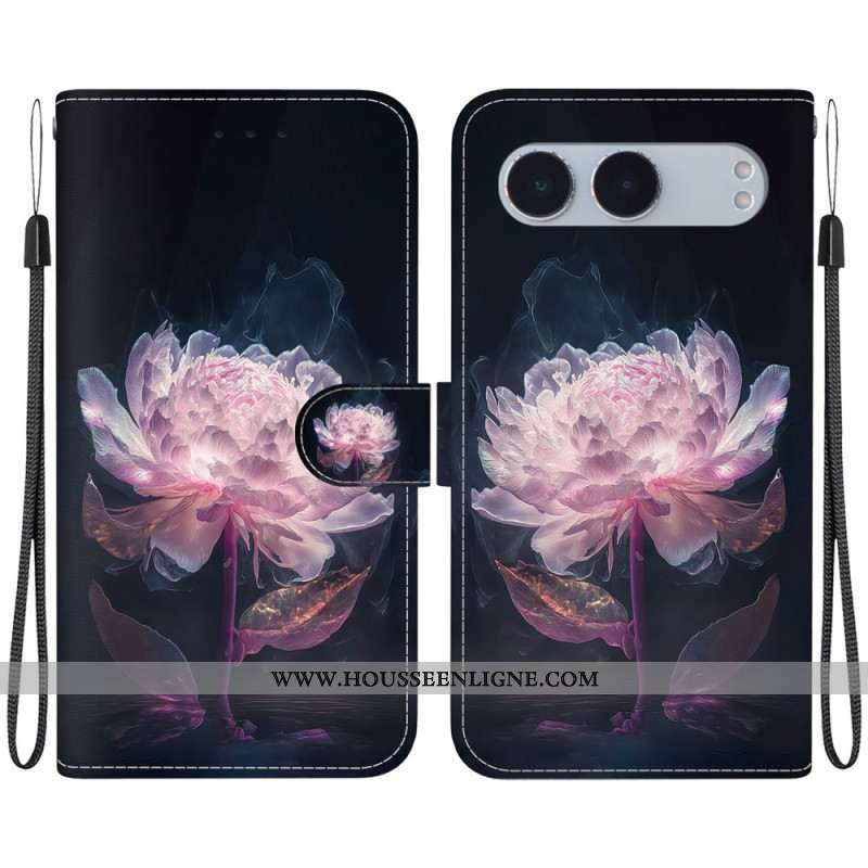 Housse OnePlus Nord 4 Pivoine Pourpre à Lanière