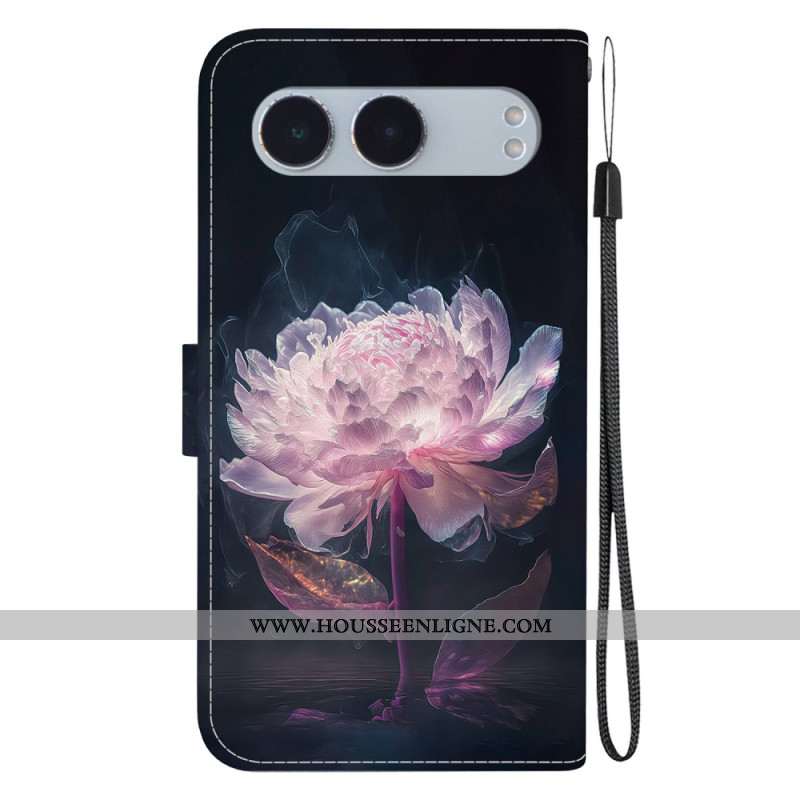Housse OnePlus Nord 4 Pivoine Pourpre à Lanière